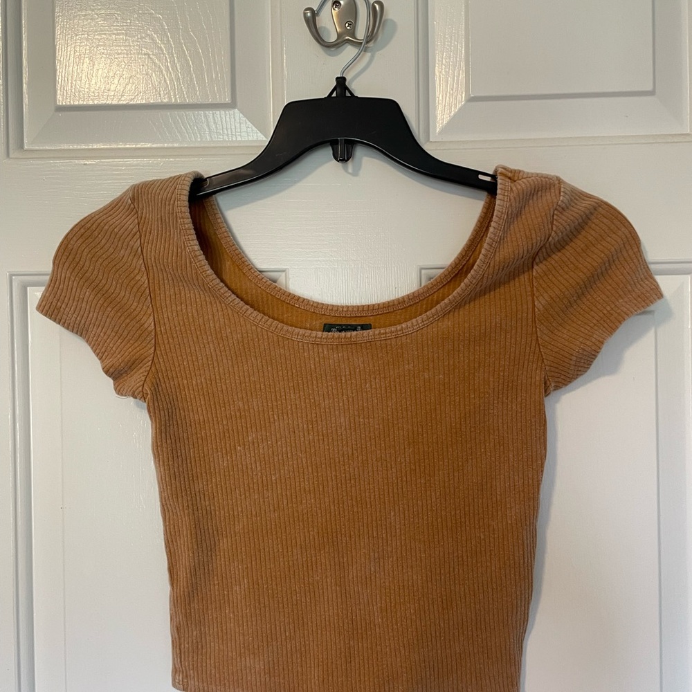 Women's Tan Ribbed Top